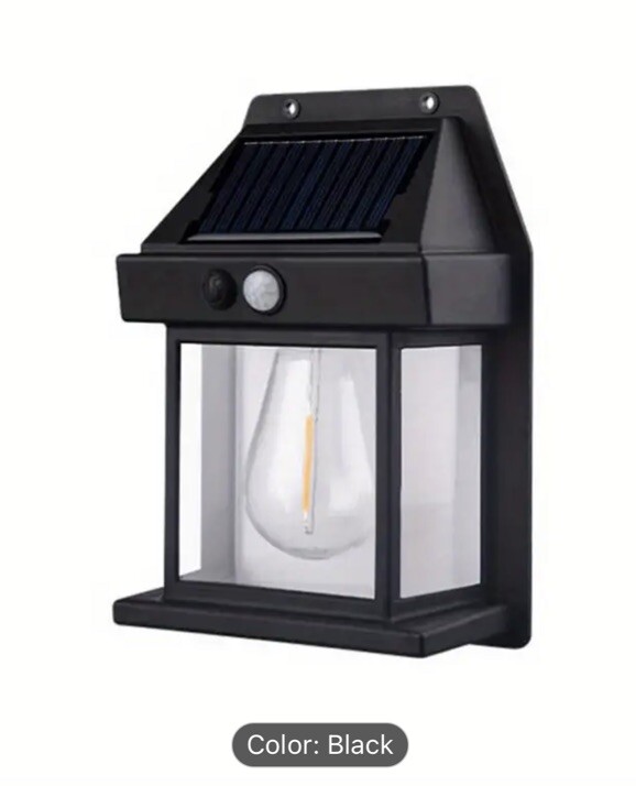 1 X SOLAR LIGHTS IN BLACK FOR GARDEN WALL FENCE OR EXTERIOR WALL 