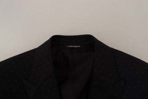 DOLCE & GABBANA Jacket MARTINI Black Dotted Double Breasted IT46/US36/S $3300 - Picture 6 of 9