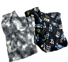 Wonder Nation Youth Boys Size 8 Black Gray Fleece Sleep Pajama Bottoms Pants Lot