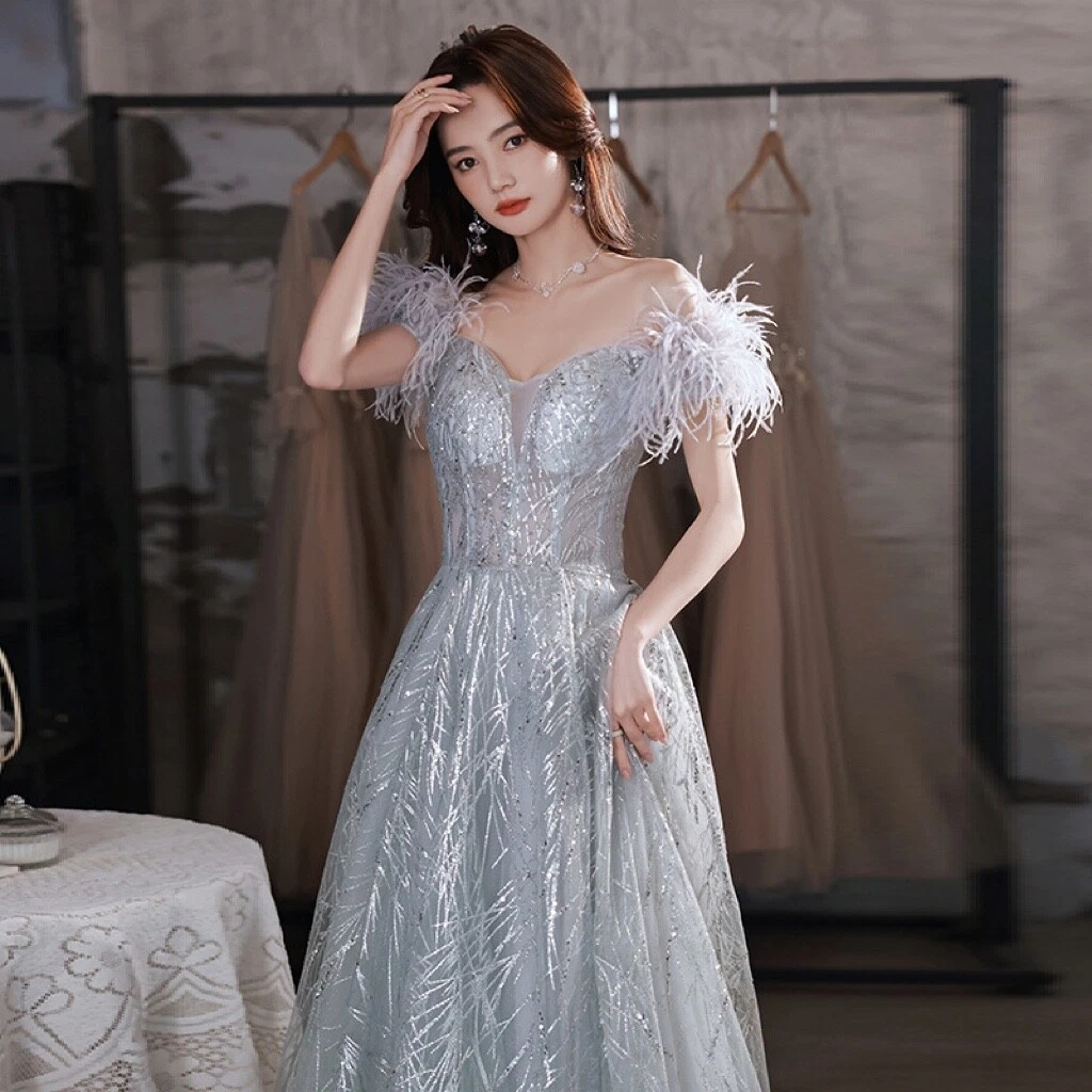 silver elegant dress