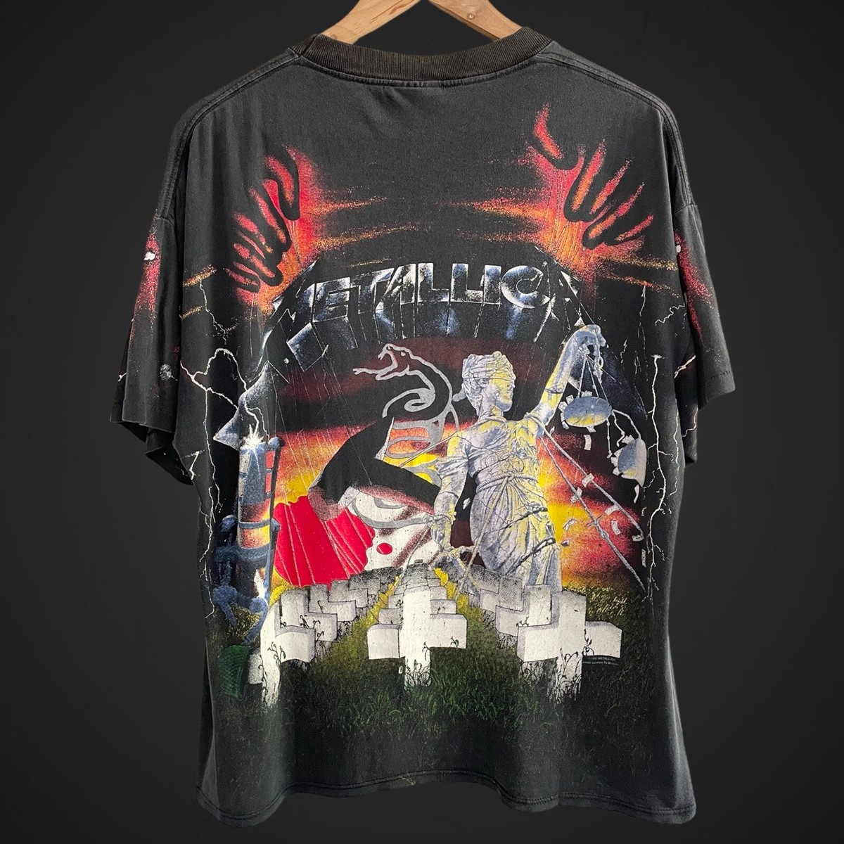 Vintge 1991 Metallica Album Collage tee XL Brockum Rare Band all