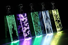Futuristic Cyberpunk LED Keychain | Different Designs - Circuit Board, Green Cod