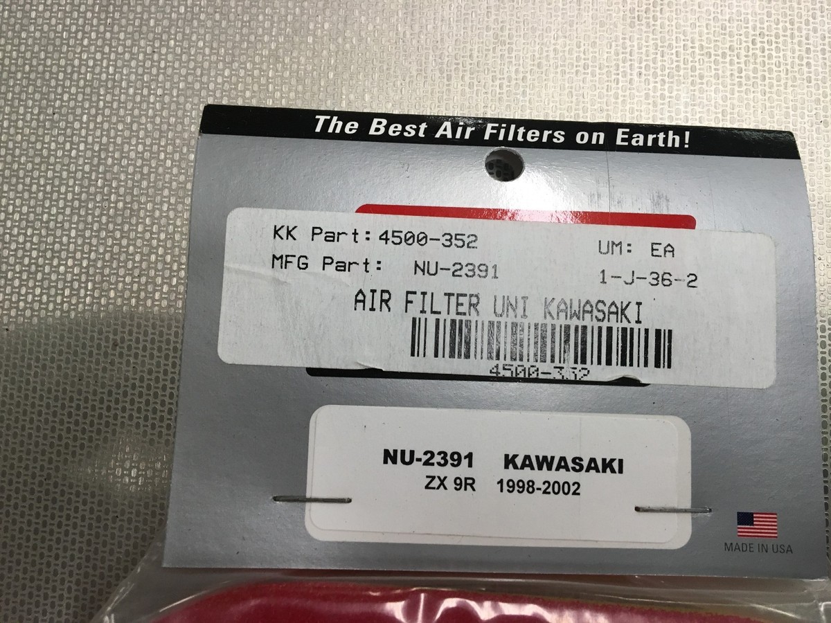 1998-02 Kawasaki ZX9R Ninja Air Cleaner Filter Uni NU-2391 11013