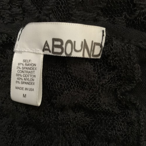 Abound Lace Top, Size M, Black, Long Sleeves, Scoop Neckline, High-Low Hem - Picture 5 of 5