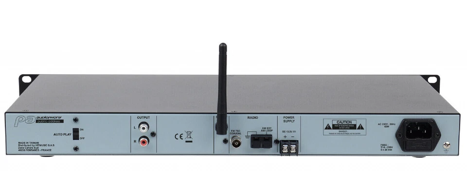 Audiophony MPU130BT MKII 19" Mediaplayer Bluetooth UKW CD MP3 USB/SD 12V Profi  - Bild 2 von 4