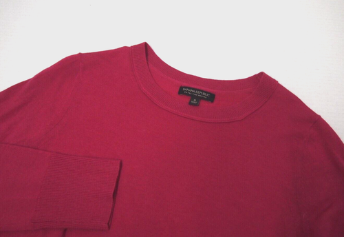 Banana Republic Womens Sweater S 100% Merino Wool Solid Pink Crewneck Pullover - Picture 4 of 5