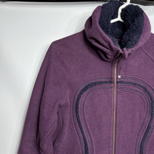 Lululemon Scuba Cuddle Up Jacket Heathered Plum Activewear Full Zip Size 4 - Picture 3 of 19