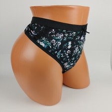 Lane Bryant Cacique Extra Soft Thong 22/24 Plus Panties Black Pink Blue Floral S