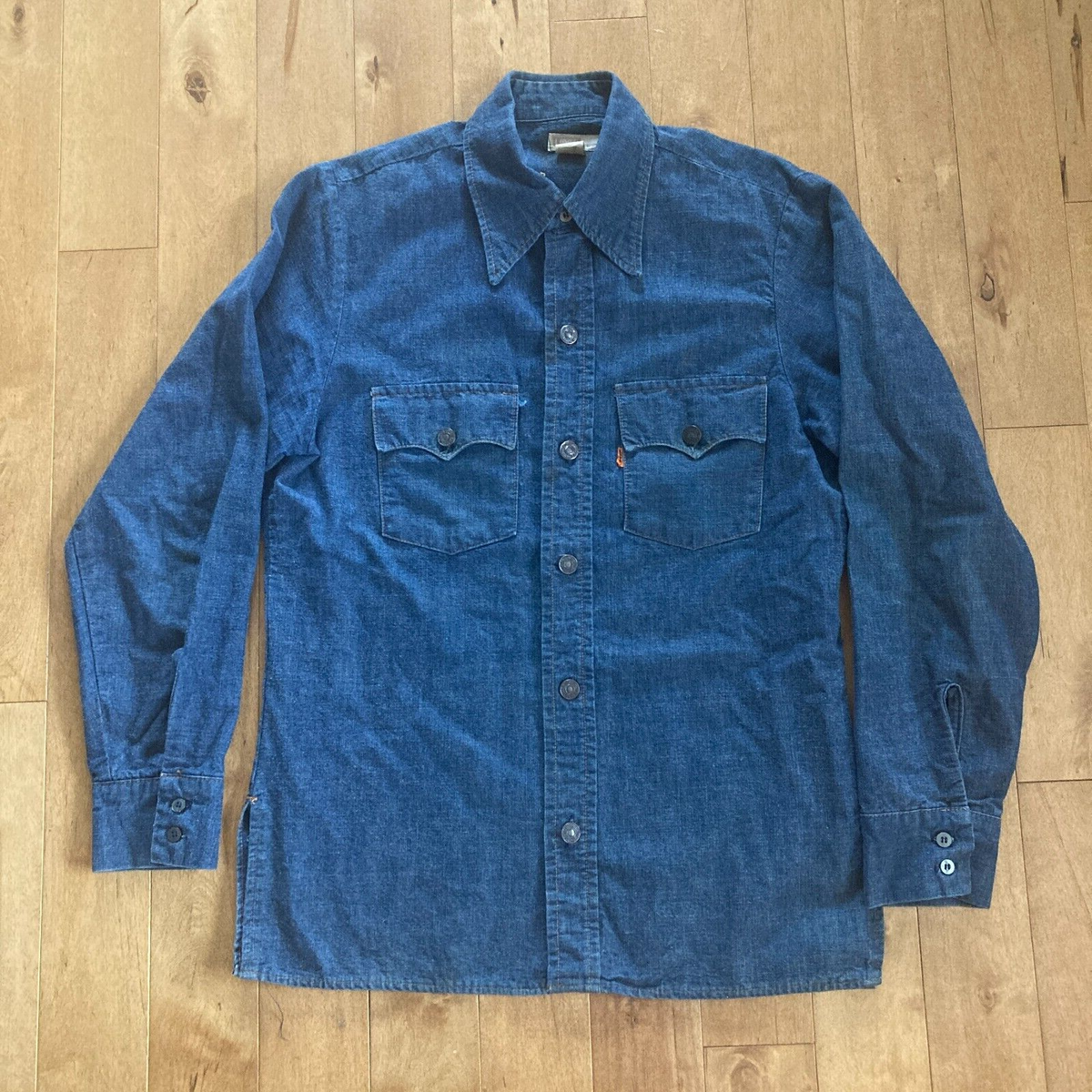 70's VINTAGE Levi's ORAEGE TABシャンブレーシャツ 良品 70s levi's リーバイス オレンジタブ シャンブレーシャツ L