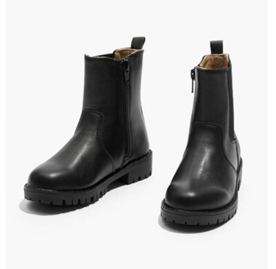 NEW Country Road Baby Girls Black Leather Zip Gusset Boots