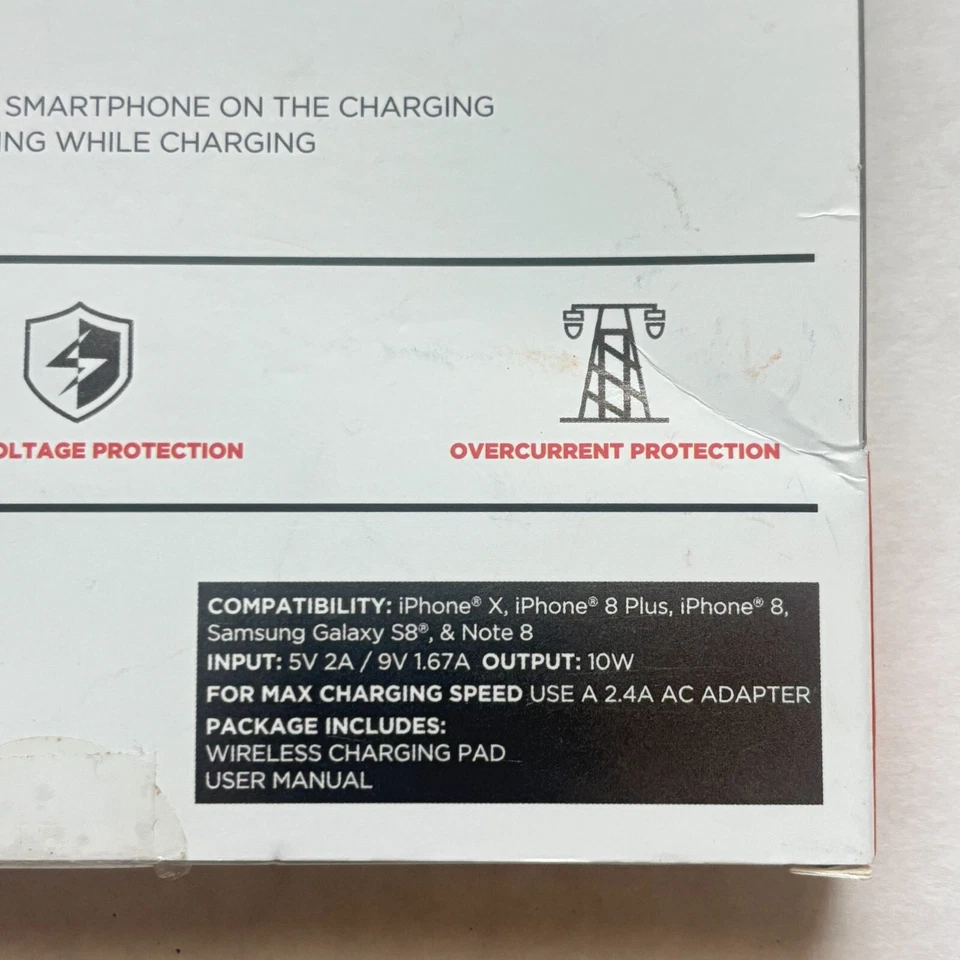 iHome беспроводной быстрый тонкий зарядное устройство 3A 10 Вт для iPhone и Android новый в коробке - Изображение 4 из 4