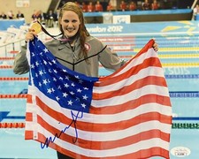 Missy Franklin Signed Autographed Olympic Swimming Gold Medal 8x10 Photo JSA
