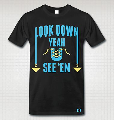 ''LOOK DOWN YEAH U SEE 'EM'' T-Shirt to Match Retro 11 ''GAMMA BLUE'' 