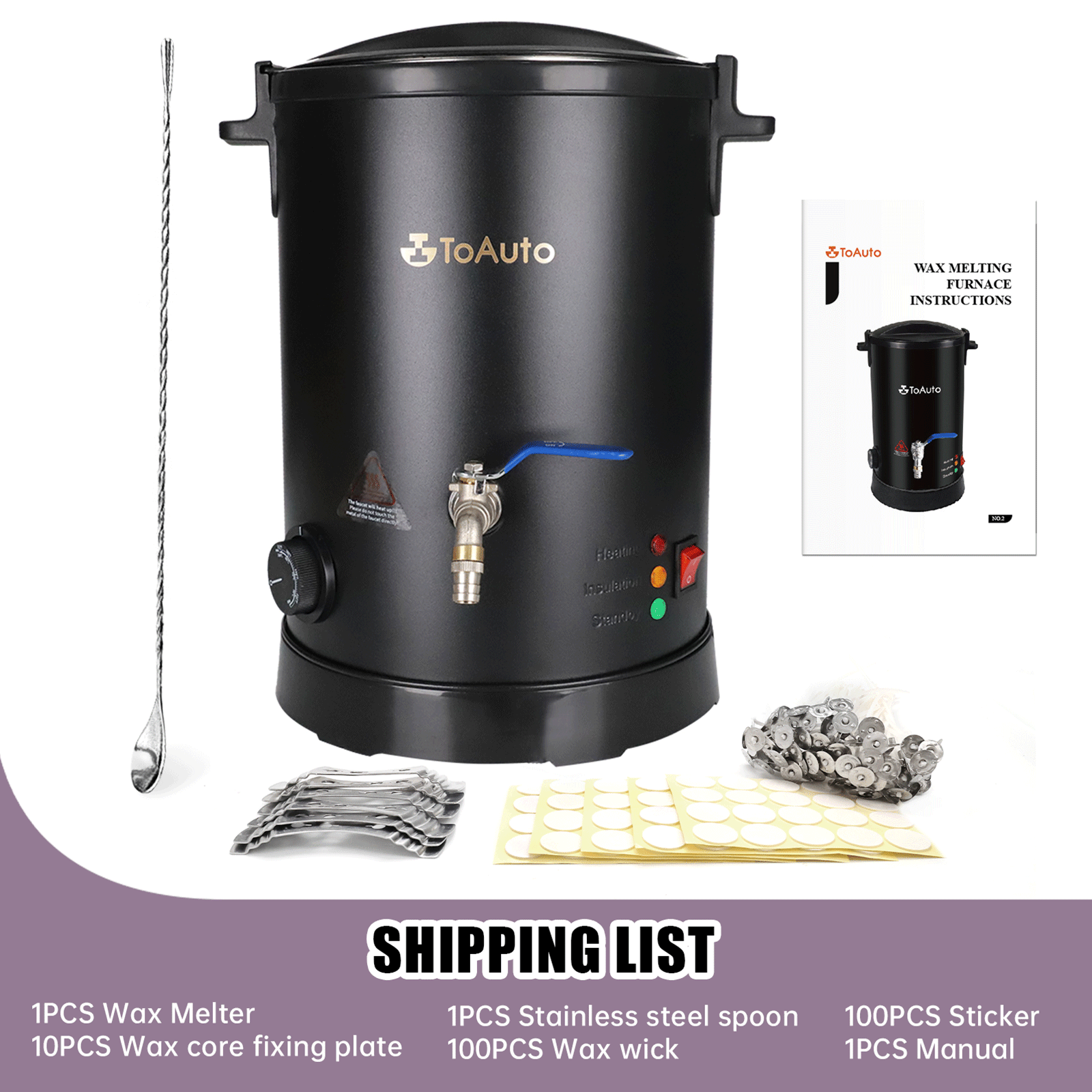 TOAUTO 8L 110V Electric Wax Melter Commercial Candle Maker Machine for  Business