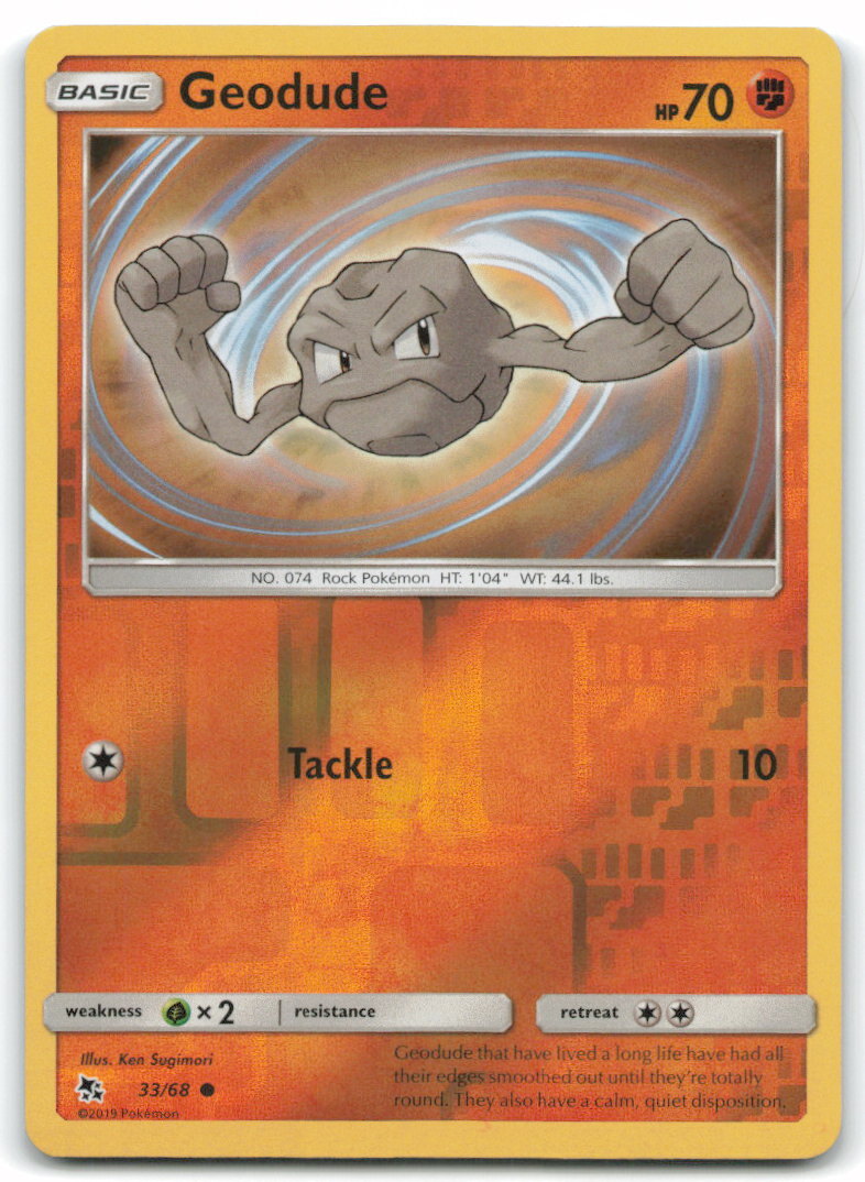 Geodude #33/68 Hidden Fates Common Reverse Holo - LP - Pokemon Card 4D2