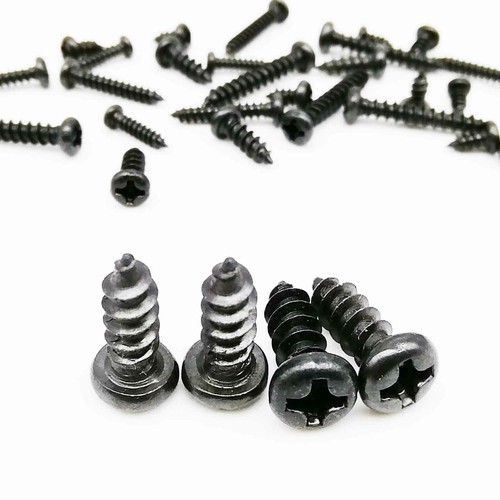 100pc M1-M3.5 Black Mini Micro Cross Phillips Round Head Self Tapping Wood Screw - Picture 3 of 9