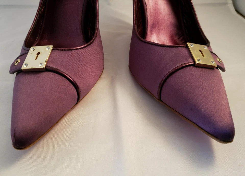 Sandalias Emanuel Ungaro Tacones Púrpura 9.5 9 8.5 Hechas en Italia Foto 4 de 4