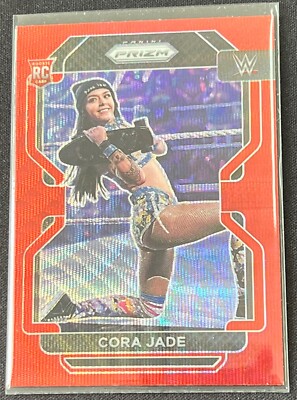 2022 Panini Prizm WWE - Card# 188 - CORA JADE Red Wave Prizm  SP ROOKIE CARD RC