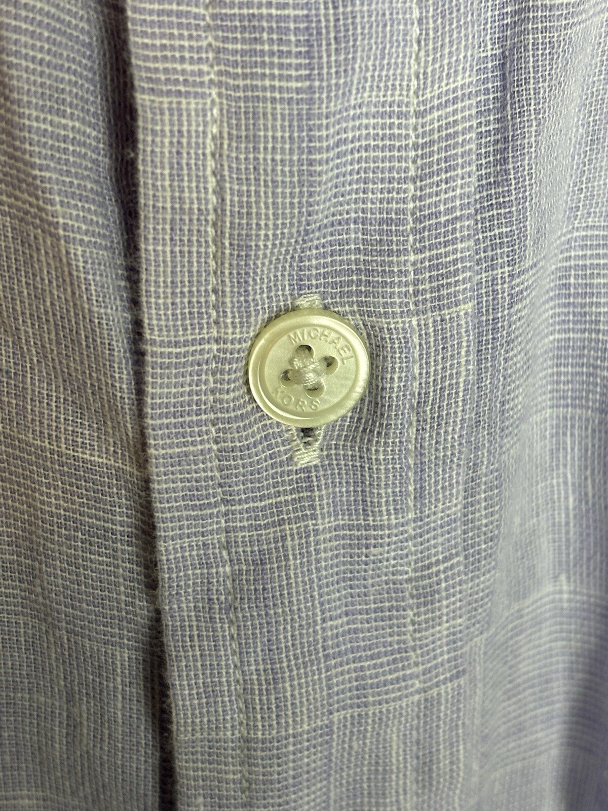 Men's MICHAEL KORS Purple Linen Blend Size XL Button Front Shirt thumbnail 5