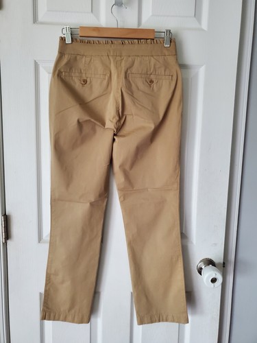 J. Crew Khaki Chino High Waist Pants with Ruffle Accent Size 2 New Preppy - Picture 7 of 15