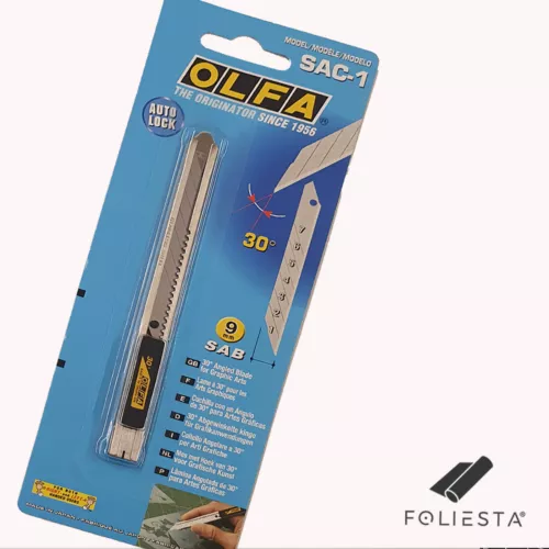 Olfa® SAC1 Profi-Cutter-Messer Edelstahl 9mm 30° Autolock Autofolie Carwrapping 