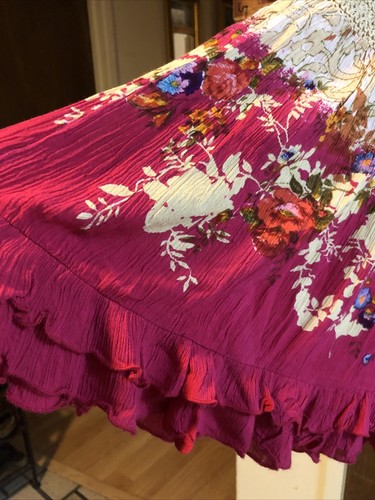 Forbidden women’s Maxi Skirt medium Floral Crochet Beads Coastal Cottage Boho - Picture 5 of 5