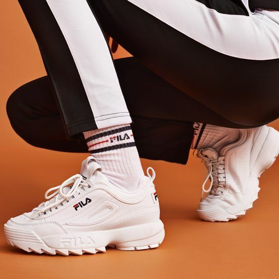 fila white patent trainers