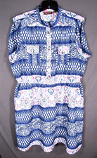 SPEED CONTROL Blouson Dress BLUE/MULTI Boho Floral SILKY Pockets 1/4 BTN. sz 3X