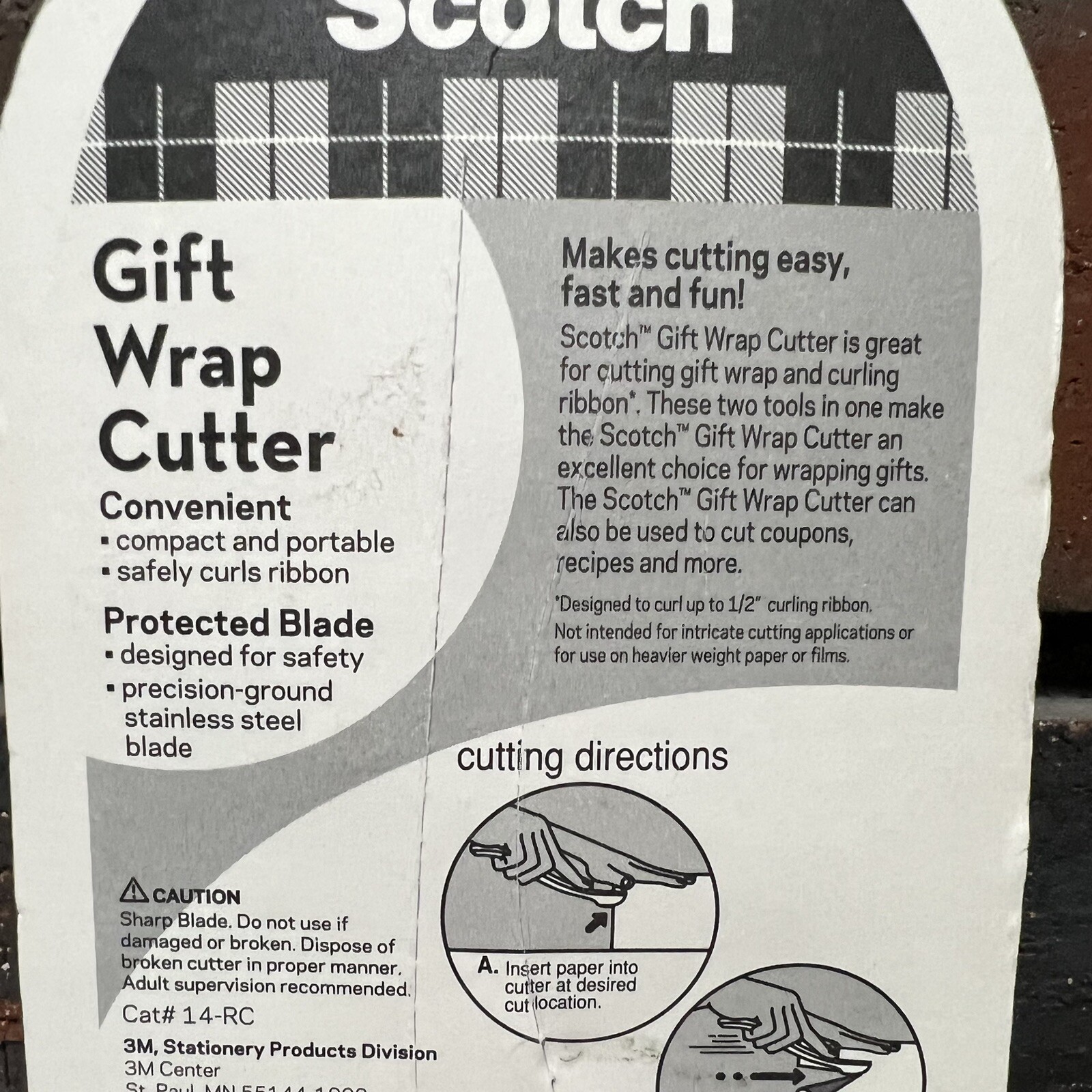 SCOTCH Gift Wrap Paper Cutter Tool Ribbon Curler Blue New