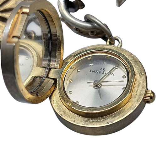 Anne Klein Vintage Dangling Watch Charm Gold Tone Links 6"-7" 22mm Vintage - Picture 12 of 24
