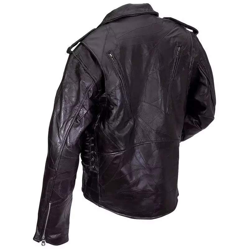 Men's Genuine Buffalo Leather Classic Jacket Coat Black