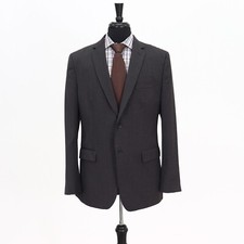 Banana Republic 44R Gray Sport Coat Blazer Jacket Solid 2B Wool