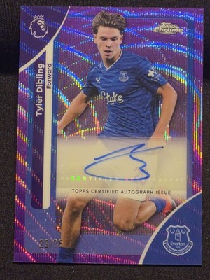 Tyler Dibling /75 Purple Wave Auto 2025-26 Topps Chrome EPL #CA-TD Everton