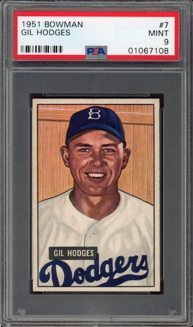 1951 Bowman #7 Gil Hodges PSA MINT 9 (None Graded Higher)