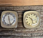 Vintage timex viscount 47860 3373 TV Day-Date watch. Running, Parts Or Repair!