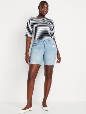 OLD NAVY by Gap ~ NWT New! 18 ~ LIGHT High-Waisted OG Jean 7'' In Cut-Off Shorts