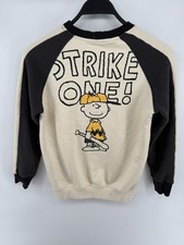 Zara kids Snoopy Peanuts Patch Charlie Brown Long Sleeve Sweatshirt Size M 11-12