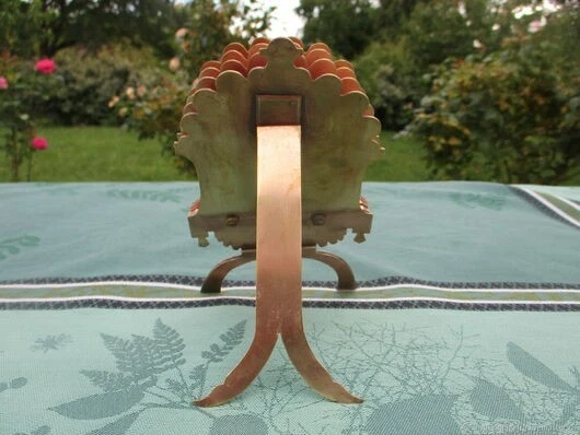 Ancien Porte-courrier Porte-serviettes Original en bronze XIXe siècle - Photo 4/4