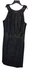 Tahari By Arthur S. Levine Womens Black Jeweled Sleveless Dress Lined Sz 4