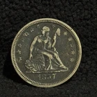 1857 United States Seated Liberty Quarter Silver Coin 25C
