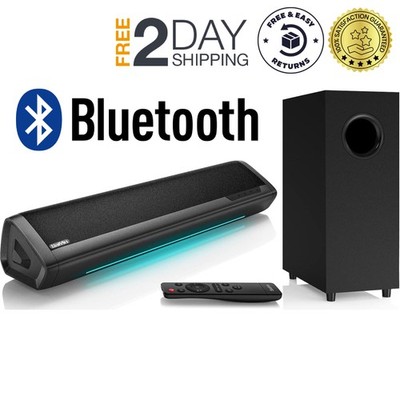 Barra De Sonido Bluetooth Con Subwoofer Control Remoto Para TV Teatro En Casa
