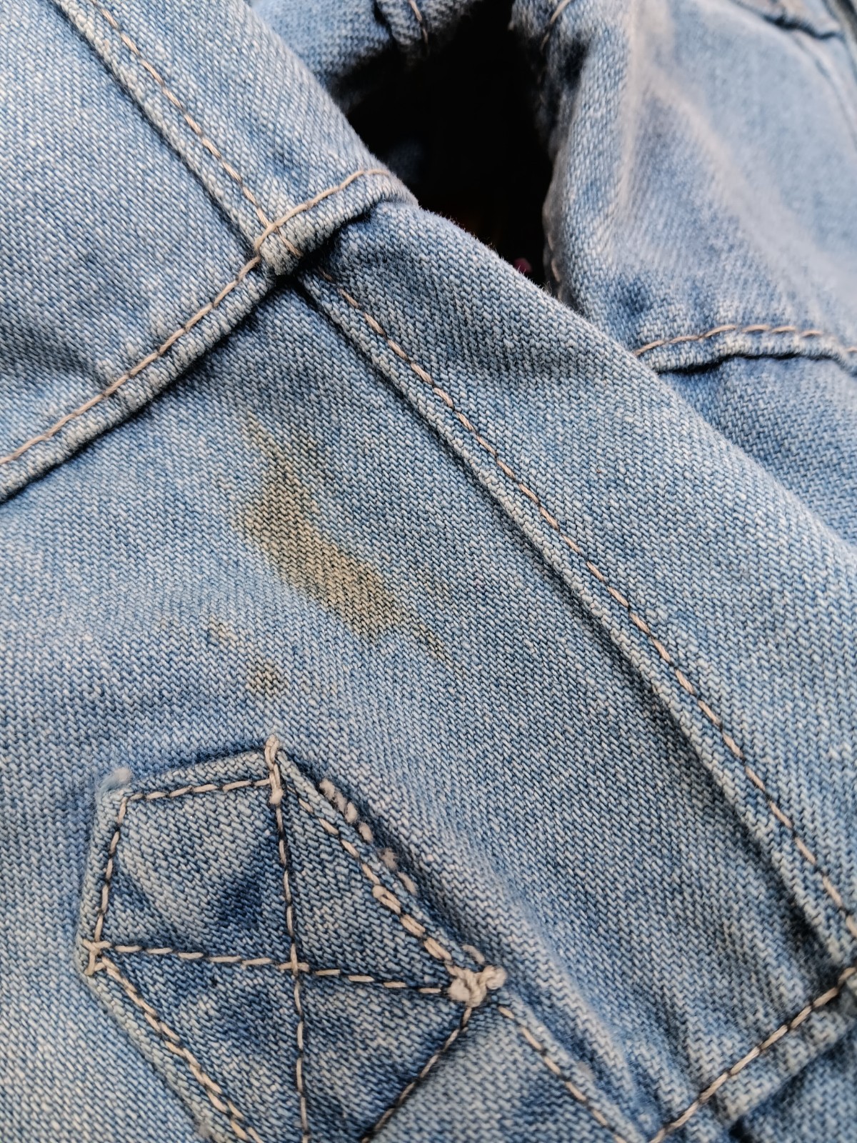 Vintage Retro 1970s Windowpane Patchwork Denim Sh… - image 3