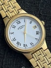 Rotary Mens Roman Numeral Dial Vintage Dress Watch Date Gold 34mm WORKING Quartz
