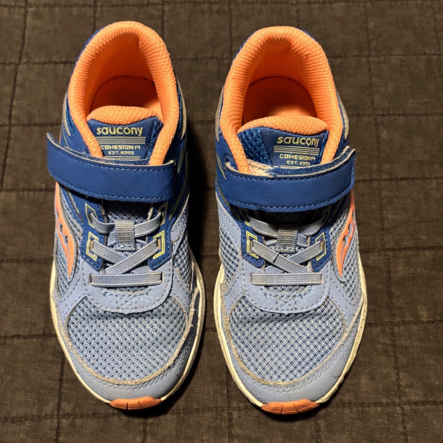 Saucony Kids Shoes Blue Orange Hook and Loop Sneakers Size 13M thumbnail 2