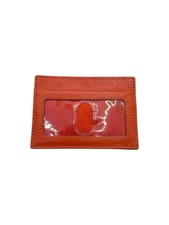 Vintage Orange RFID Genuine Leather Slim Wallet Zip ID Made In India 