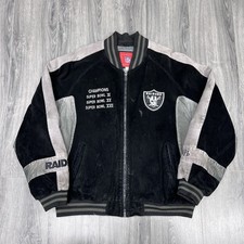 Vintage Raiders Jacket Black Suede Men’s Size XL “Super Bowl Champions” Zip Up