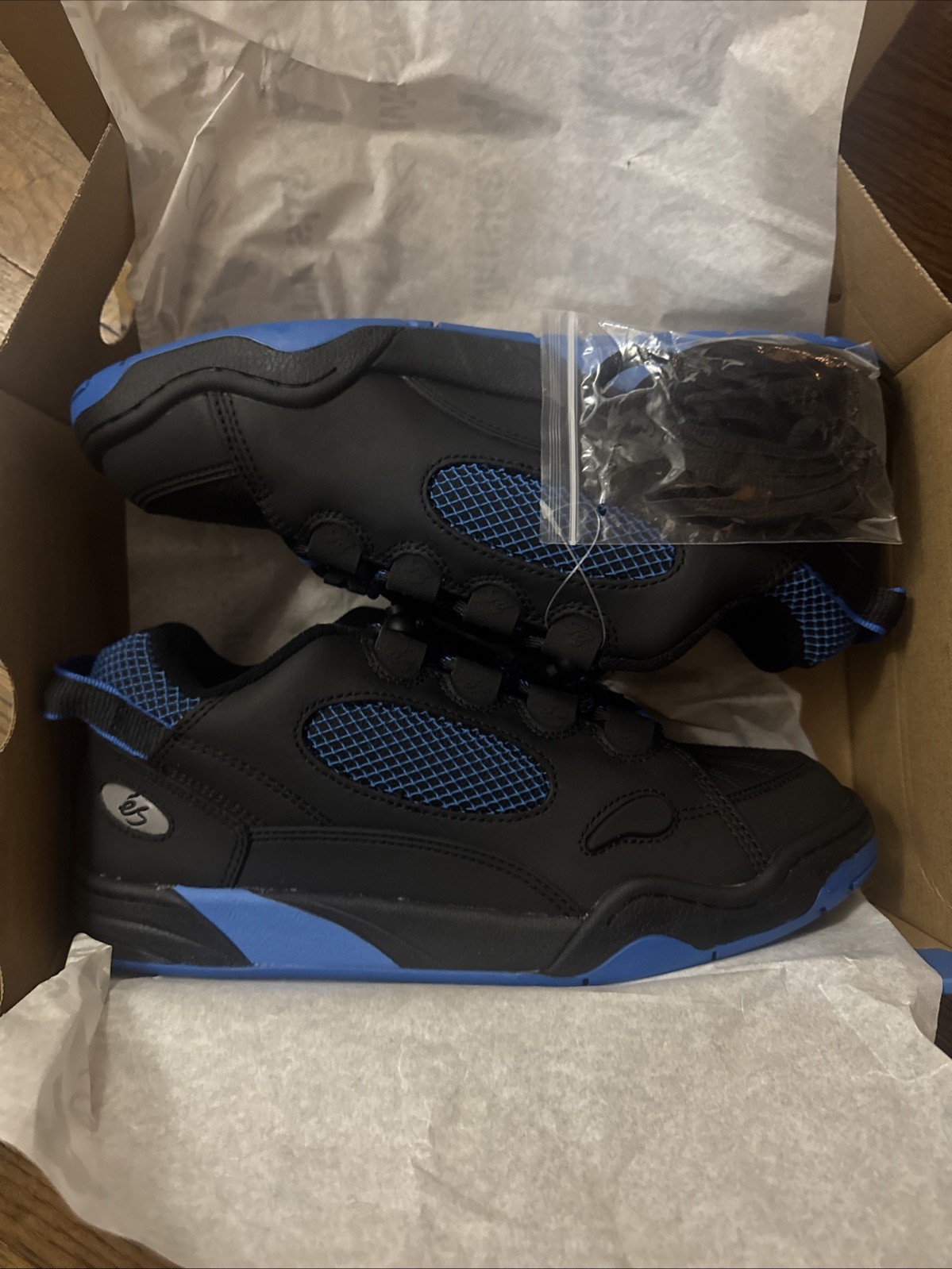 ES SKATEBOARDING CHAD MUSKA SHOES - Black /Blue Sz 10 ! RARE limited edition LE