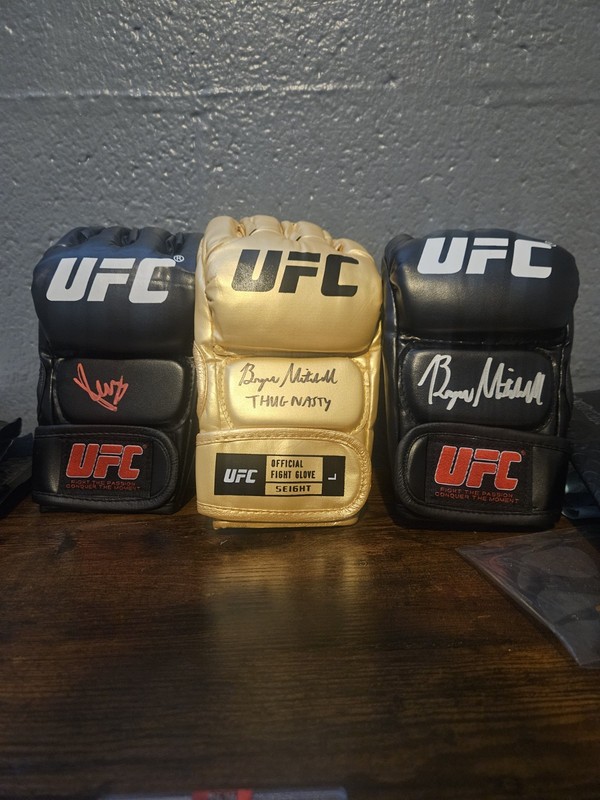 Bryce Mitchell Signed UFC MMA Fight Gloves And a Ailín Pérez Signed Glove