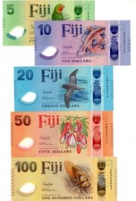 LOT SET SERIES 5 Fiji Banknotes 5 10 20 50 100 DOLLARS 2026 Polymer NEW UNC