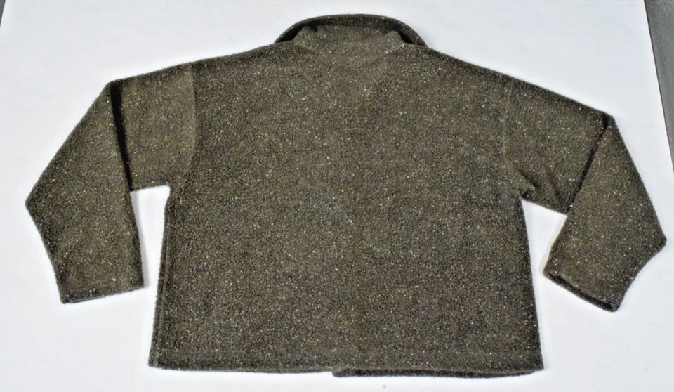 Chaqueta polar vintage Alpes años 90 talla XL rústica verde beige manchas hecha en EE. UU. Foto 2 de 4